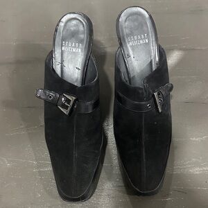 Stuart Weitzman Black Suede Ladies Mules